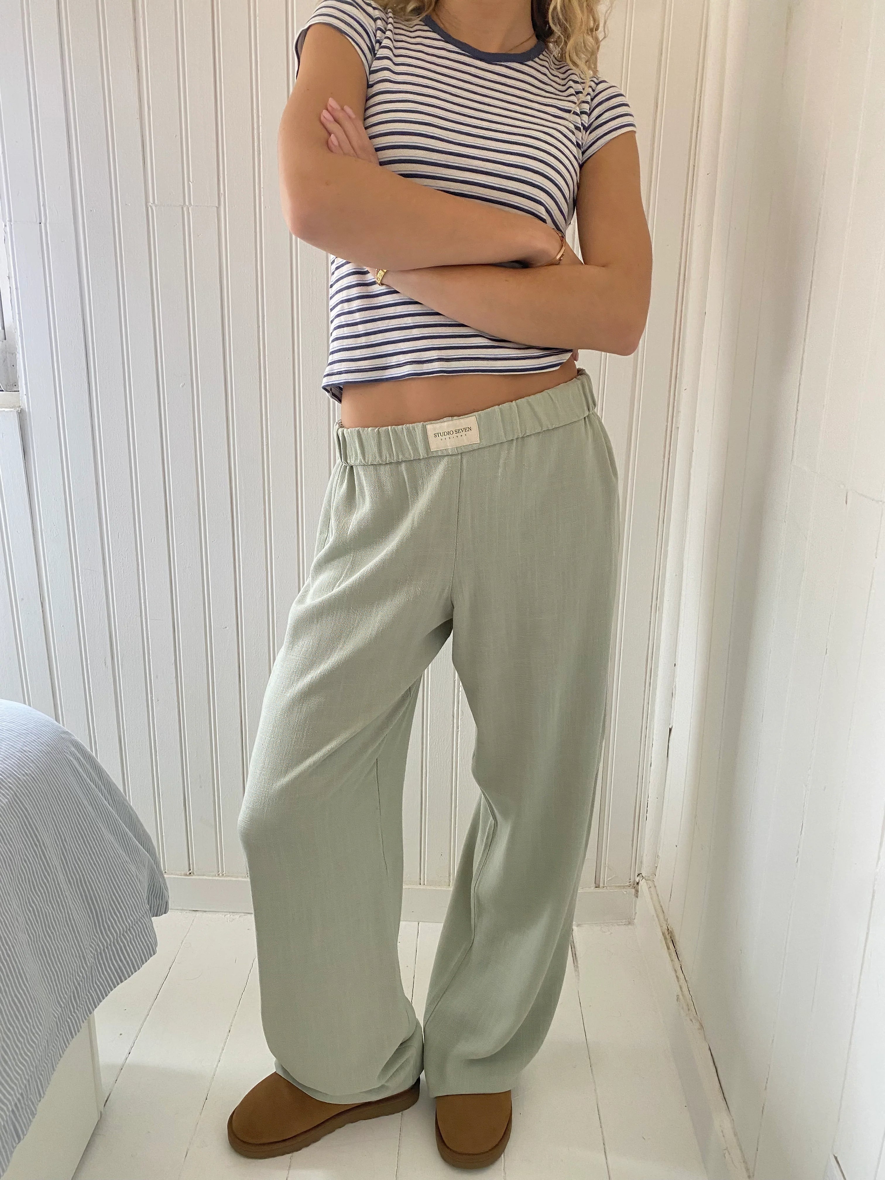Damen-Loungehose mit Streifenmuster – Elvira