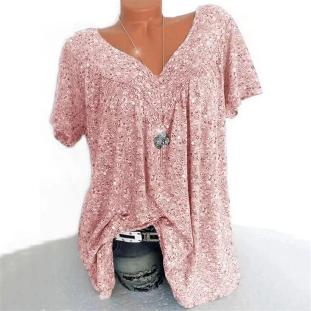 Damen Boho Sommerbluse mit Blumenprint - Celeste