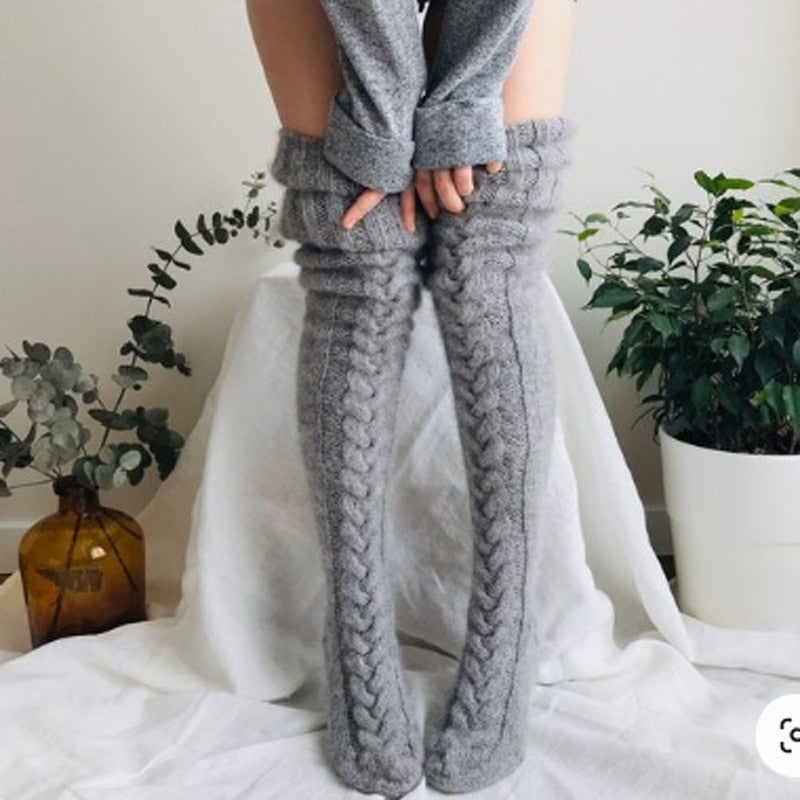 Damen Überknie-Stricksocken – Aurora