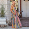 Trendiges Sommerkleid mit V-Ausschnitt und Spaghettiträgern – Pinky