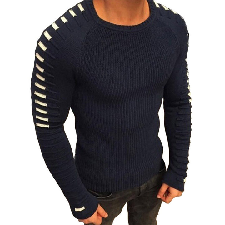 Herren-Strickpullover mit Streifendetails – Lukas Herbstedition