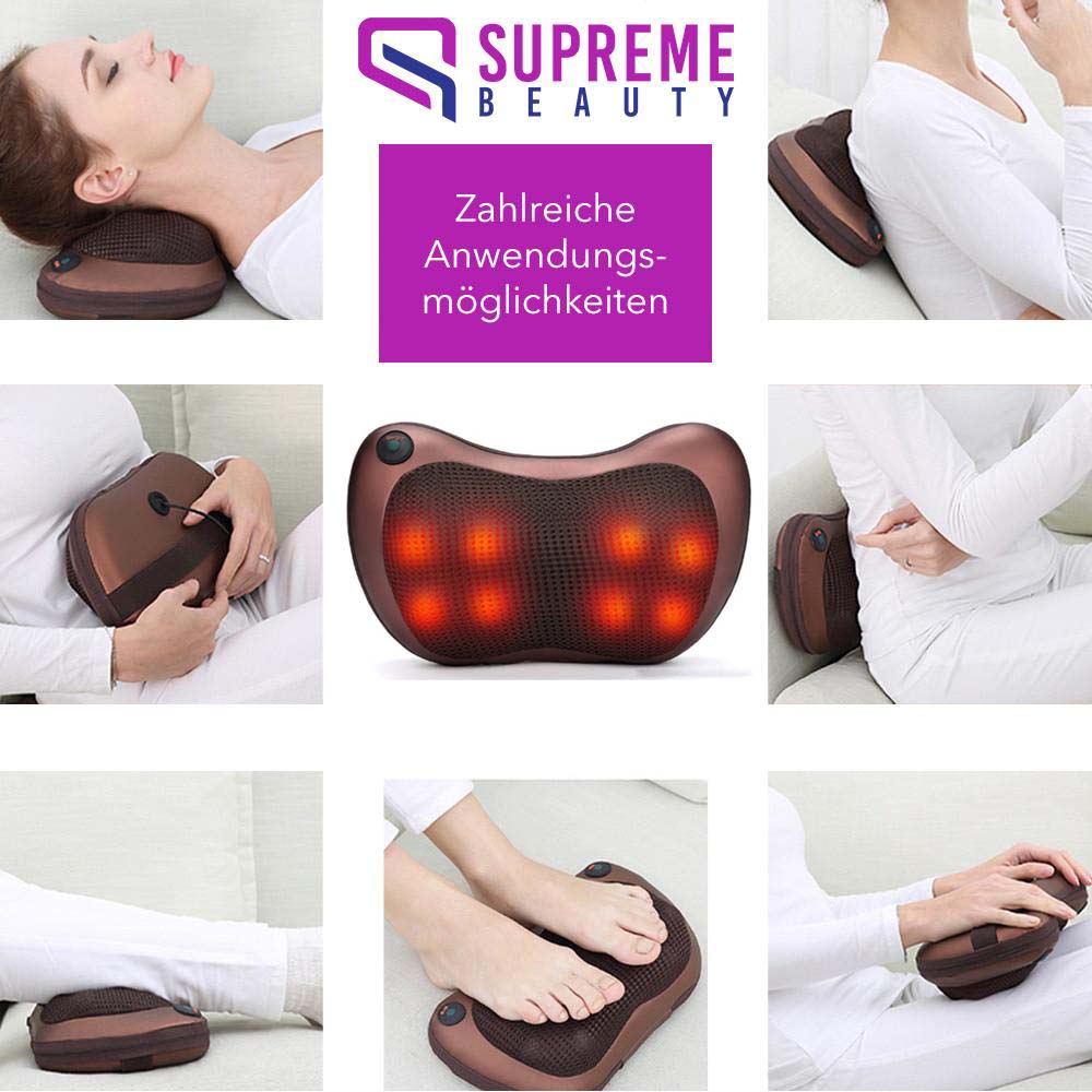 Tragbares Massagekissen mit Tiefen-Shiatsu-Massage – ThermoRelax Pro