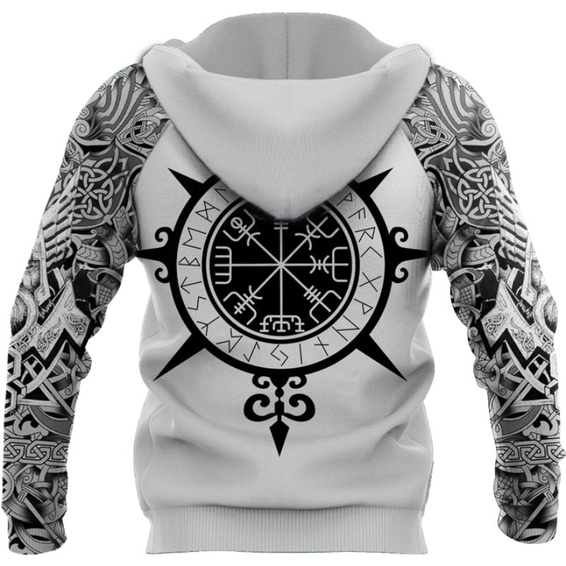 Viking-Hoodie mit Runen- und Krieger-Motiven – Eirik