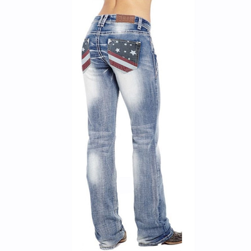 Damen-Bootcut-Jeans mit Flaggen-Details – Madison