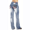 Damen-Bootcut-Jeans mit Flaggen-Details – Madison