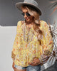 Vintage Boho Sommerbluse mit Blumenprint und langen Ärmeln – Sana