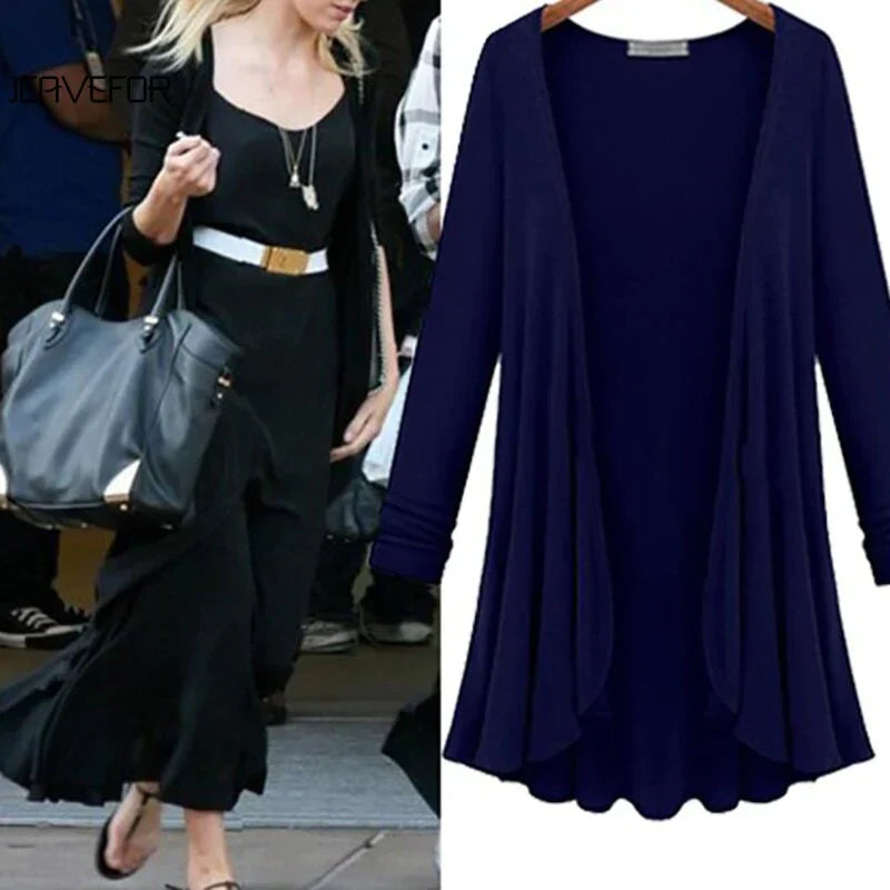 Damen Strick-Cardigan mit Rüschen – Chiara