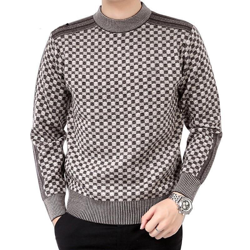 Herren-Pullover mit Karo-Strickmuster – Fabian