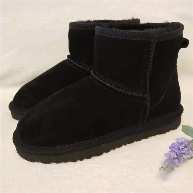 Knöchelhohe Leder-Damen-Schneestiefel – Nora