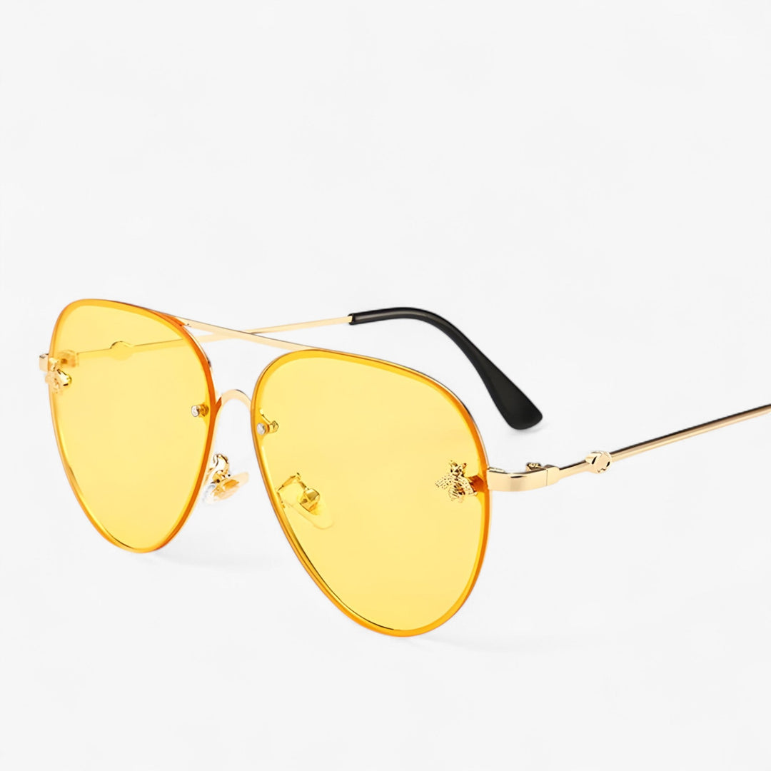 Vintage Piloten-Sonnenbrille mit Bienen-Detail – Halcyon