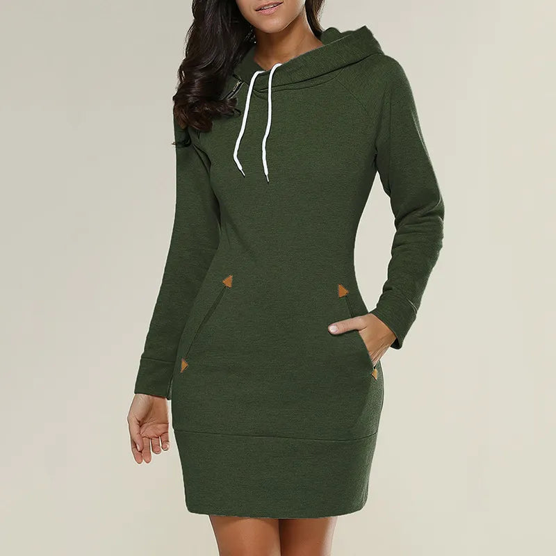 Kapuzen-Sweatkleid mit Taschen – Isabella