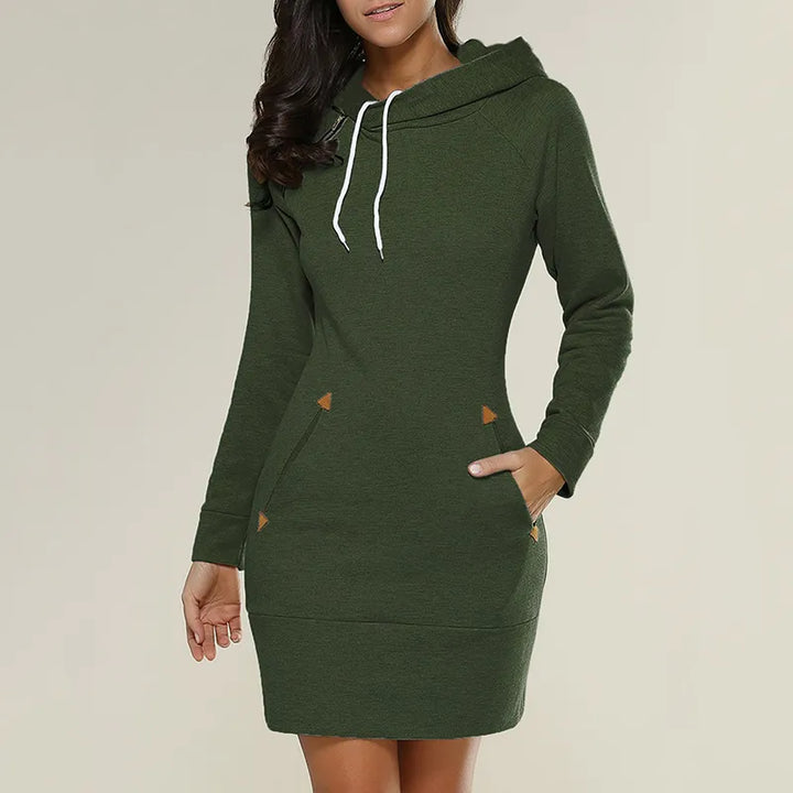 Kapuzen-Sweatkleid mit Taschen – Isabella