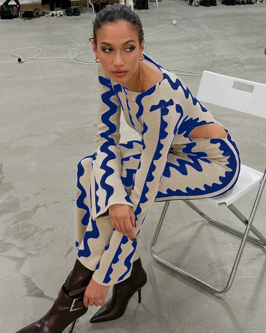 Knitted Dress with Wave Pattern – Mirae