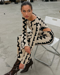 Knitted Dress with Wave Pattern – Mirae