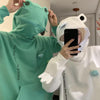 Unisex-Kapuzenpullover mit Frosch-Design – Froggy