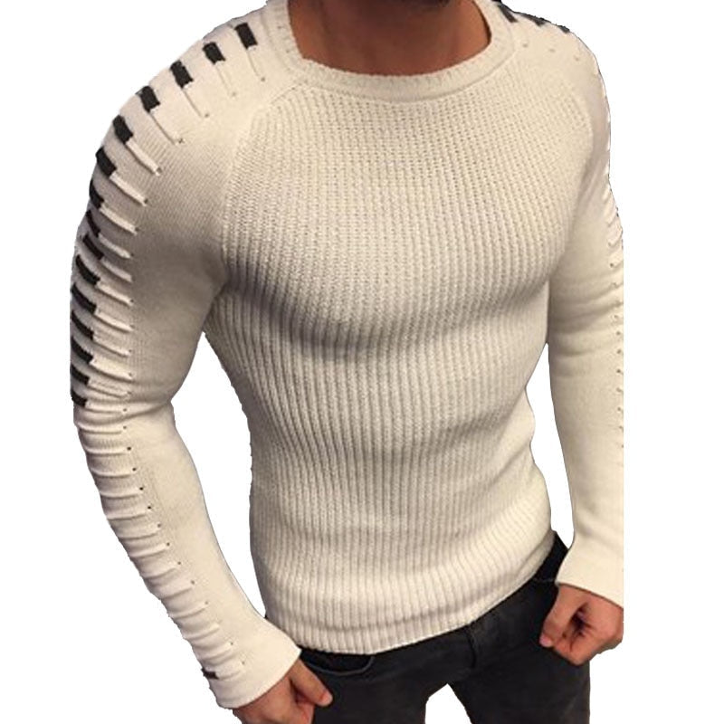 Herren-Strickpullover mit Streifendetails – Lukas Herbstedition