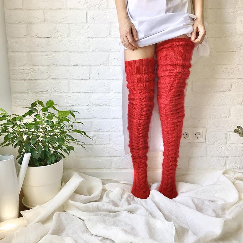 Damen Überknie-Stricksocken – Aurora