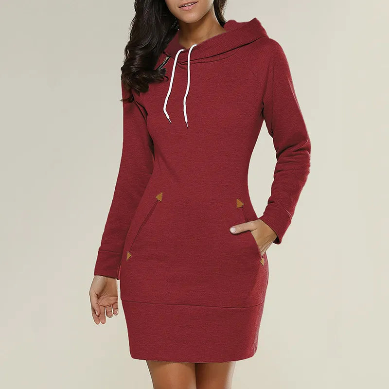 Kapuzen-Sweatkleid mit Taschen – Isabella