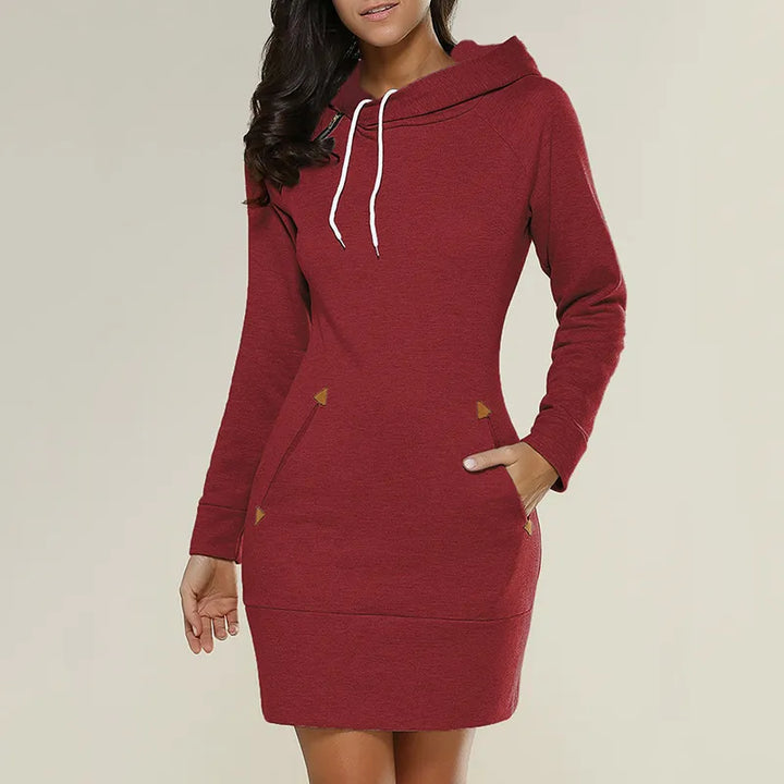 Kapuzen-Sweatkleid mit Taschen – Isabella