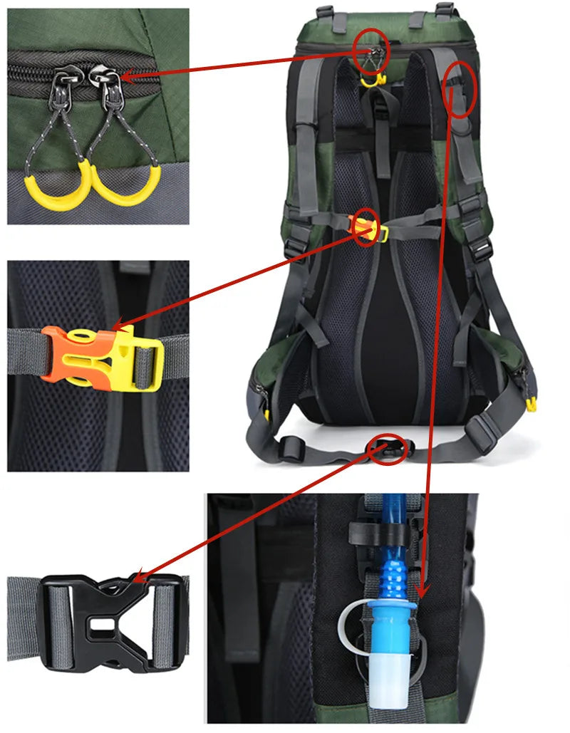 60L Wasserdichter Rucksack - AdventurePro