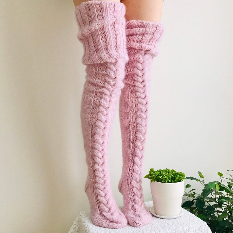 Damen Überknie-Stricksocken – Aurora