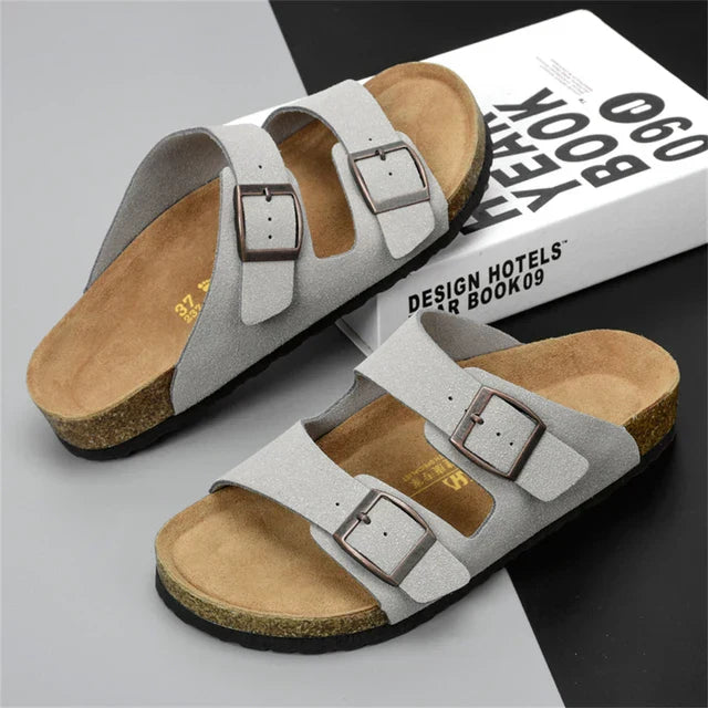 Luftige & Bequeme Herren Ledersandalen mit Verstellriemen – Matteo