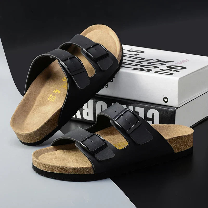 Luftige & Bequeme Herren Ledersandalen mit Verstellriemen – Matteo