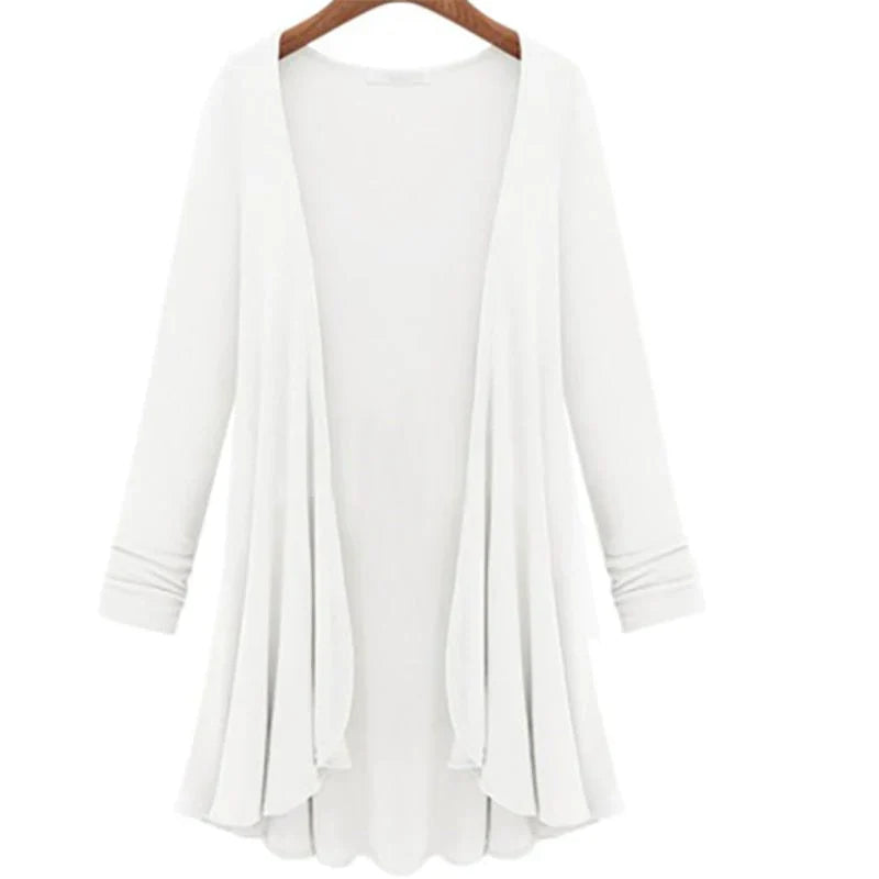 Damen Strick-Cardigan mit Rüschen – Chiara