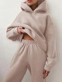 Damen-Kapuzenpulli- und Jogginghosen-Set aus Fleece – Herbstzauber von Marivelle
