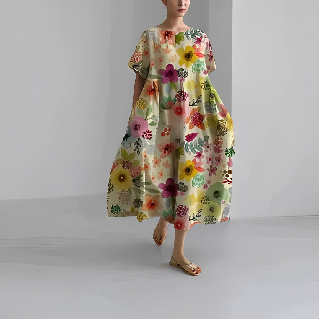 Luftiges Sommer-Maxikleid mit Taillenakzent – Clara