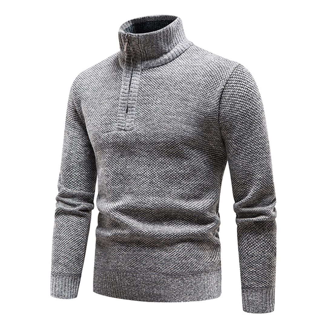 Knitted Sweater for Men with Half Zipper – Cedric