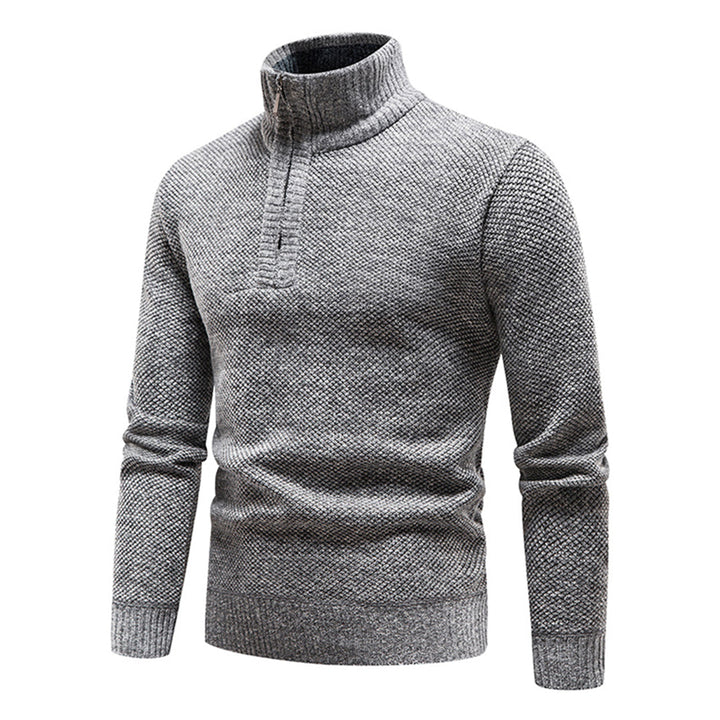 Knitted Sweater for Men with Half Zipper – Cedric