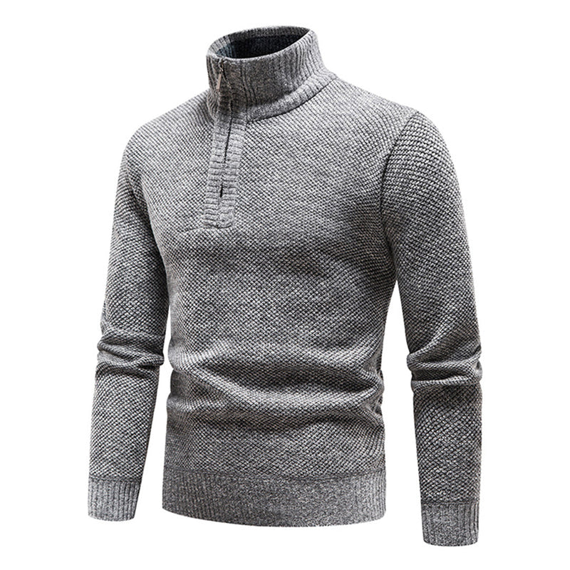 Knitted Sweater for Men with Half Zipper – Cedric