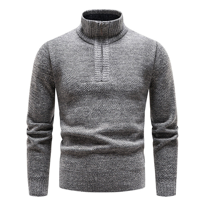 Knitted Sweater for Men with Half Zipper – Cedric