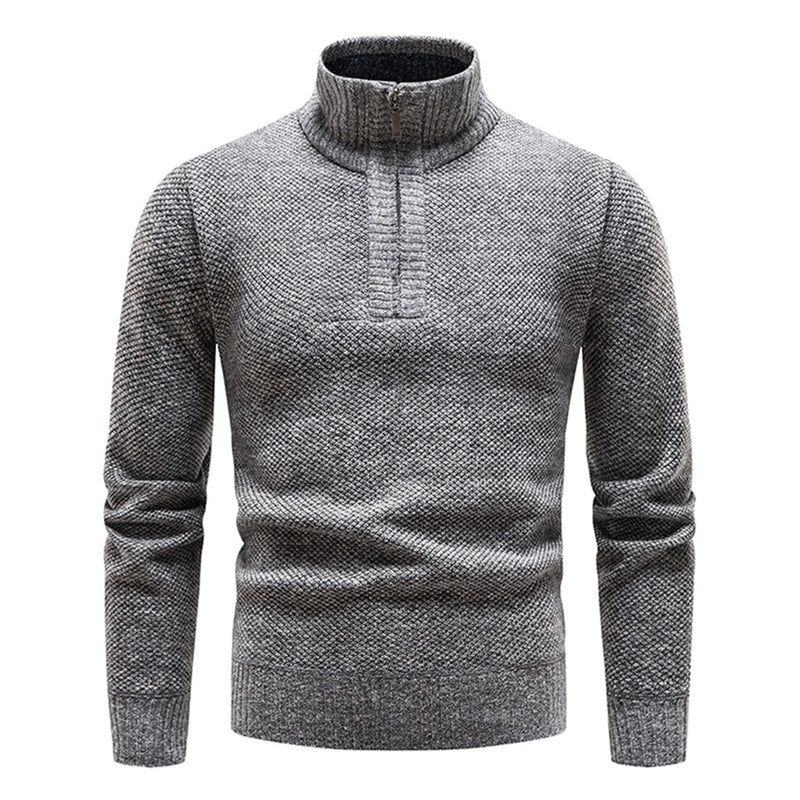 Knitted Sweater for Men with Half Zipper – Cedric