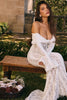 Schulterfreies Sommer-Maxikleid aus floraler Spitze – Alondra