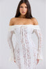 Schulterfreies Sommer-Maxikleid aus floraler Spitze – Alondra