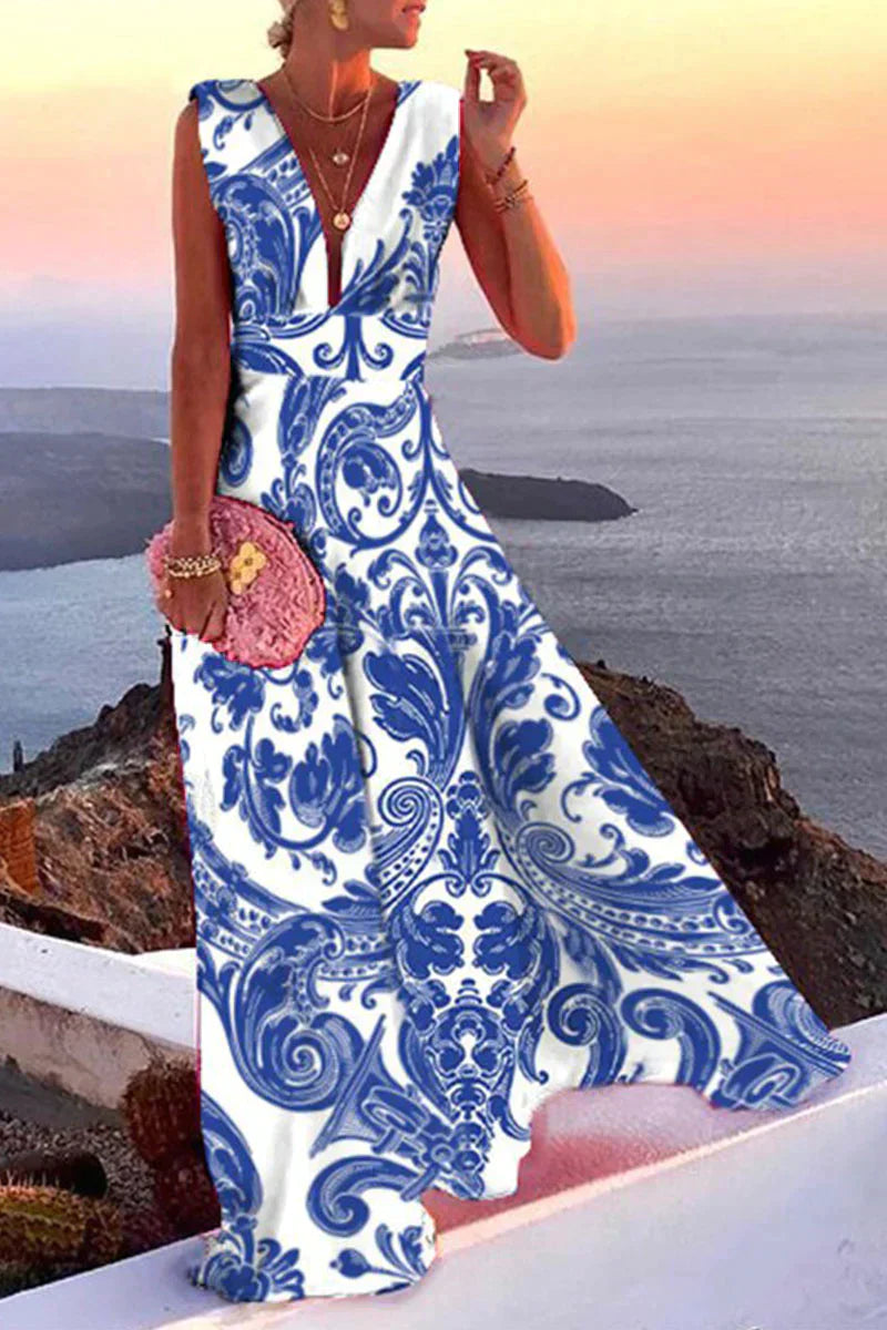 Ärmelloses Sommerkleid mit Print | Luftig & Figurschmeichelnd - Layla