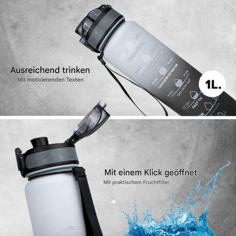 Wasserflasche mit Zeitmarkierungen – HydraHero