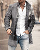 Herren Wollmantel mit Karomuster und klarer Silhouette – Elias