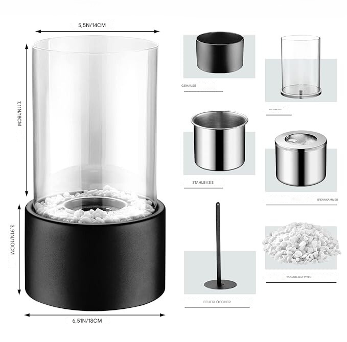 Klassische Öllampe mit offener Flamme - Lumora