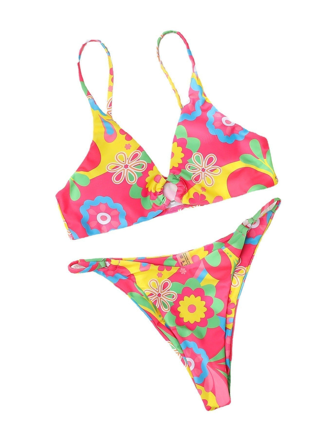 Bikini set with pink floral pattern – Liliane