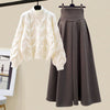 Zweiteiliges Strick-Set mit Pullover & Faltenrock – Amira