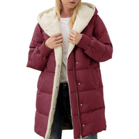 Doppelseitige Damen-Winterjacke aus Baumwolle mit Kapuze - Nina