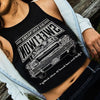 Trendiges Damen Crop-Top mit Auto-Print und Rundhalsausschnitt – Maila