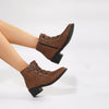 Damen Stiefeletten mit Blockabsatz im Vintage Look – Yolisa