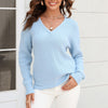 Damen Strickpullover mit V-Ausschnitt in lockerer Passform – Wanfrieda