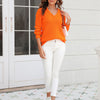 Damen Strickpullover mit V-Ausschnitt in lockerer Passform – Wanfrieda