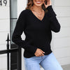 Damen Strickpullover mit V-Ausschnitt in lockerer Passform – Wanfrieda
