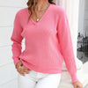 Damen Strickpullover mit V-Ausschnitt in lockerer Passform – Wanfrieda